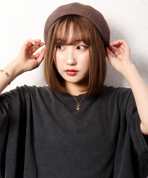 Sense of Grace(センスオブグレース)の「YUYU BERET ベレー帽(ハンチング/ベレー帽・レディース・ネイビー/ブラウン/ピンク/ブラック/ベージュ/カーキ/グレー/ブラック系/ベージュ系/カーキ系/ネイビー系/ブラウン系/グレー系/ピンク系・FREE)」の6枚目の写真
