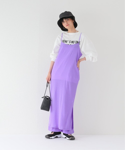 JOINT WORKS（ジョイントワークス）の「J-ドライタッチテレコキャミワンピース（ワンピース・レディース・パープル/グリーン・FREE）」の5枚目の写真