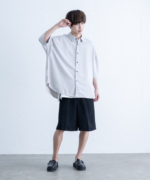 EDDEN ELLEN（エデンエレン）の「【EDDEN ELLEN】ドレープルーズシャツ（シャツ/ブラウス・メンズ・ナチュラル/サックスブルー/ブラック/ライトグレー/ネイビー/ホワイト/チャコールグレー・SMALL/MEDIUM/LARGE/X-SMALL）」の17枚目の写真