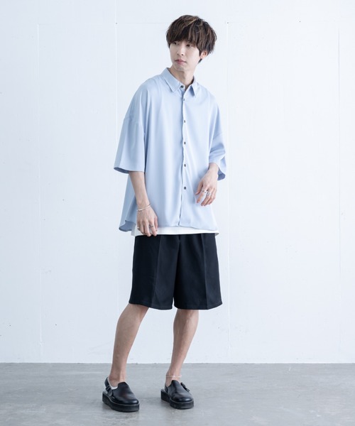 EDDEN ELLEN（エデンエレン）の「【EDDEN ELLEN】ドレープルーズシャツ（シャツ/ブラウス・メンズ・ナチュラル/サックスブルー/ブラック/ライトグレー/ネイビー/ホワイト/チャコールグレー・SMALL/MEDIUM/LARGE/X-SMALL）」の8枚目の写真