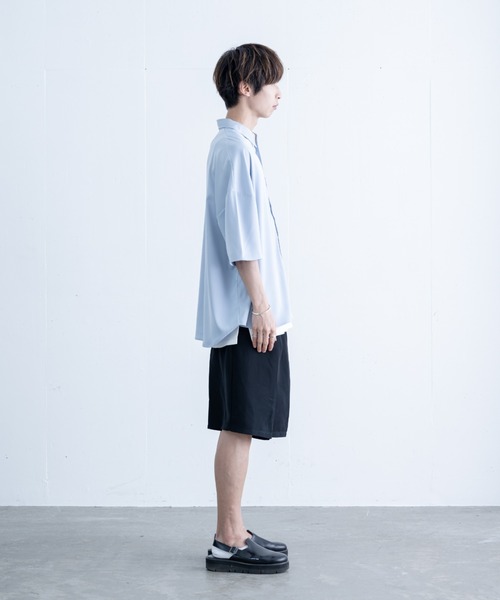 EDDEN ELLEN（エデンエレン）の「【EDDEN ELLEN】ドレープルーズシャツ（シャツ/ブラウス・メンズ・ナチュラル/サックスブルー/ブラック/ライトグレー/ネイビー/ホワイト/チャコールグレー・SMALL/MEDIUM/LARGE/X-SMALL）」の9枚目の写真