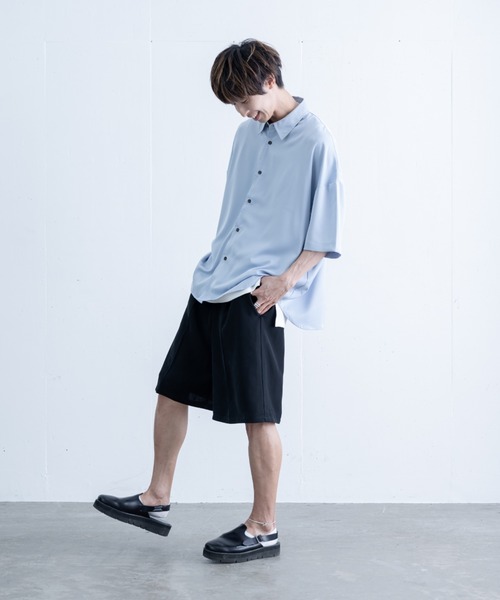 EDDEN ELLEN（エデンエレン）の「【EDDEN ELLEN】ドレープルーズシャツ（シャツ/ブラウス・メンズ・ナチュラル/サックスブルー/ブラック/ライトグレー/ネイビー/ホワイト/チャコールグレー・SMALL/MEDIUM/LARGE/X-SMALL）」の10枚目の写真