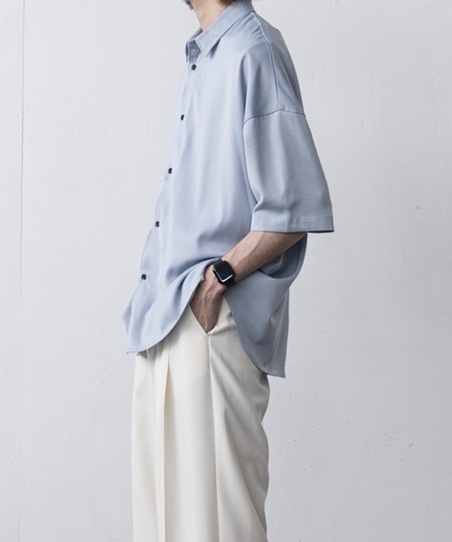 EDDEN ELLEN（エデンエレン）の「【EDDEN ELLEN】ドレープルーズシャツ（シャツ/ブラウス・メンズ・ナチュラル/サックスブルー/ブラック/ライトグレー/ネイビー/ホワイト/チャコールグレー・SMALL/MEDIUM/LARGE/X-SMALL）」の22枚目の写真