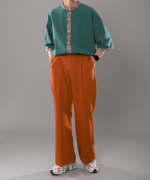 kutir（クティール）の「総柄クレリックトロミシャツ（シャツ/ブラウス・メンズ・ブラック/ダークグリーン・MEDIUM/LARGE）」の7枚目の写真