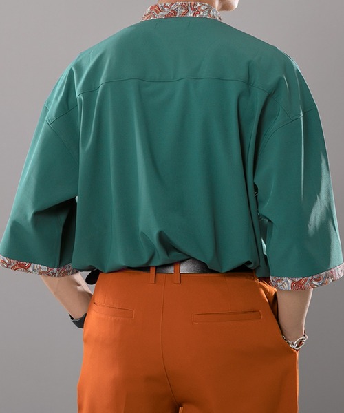 kutir（クティール）の「総柄クレリックトロミシャツ（シャツ/ブラウス・メンズ・ブラック/ダークグリーン・MEDIUM/LARGE）」の9枚目の写真