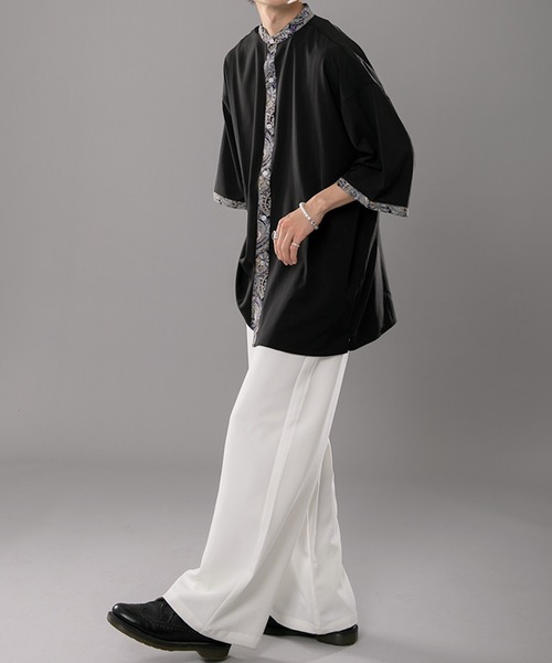 kutir（クティール）の「総柄クレリックトロミシャツ（シャツ/ブラウス・メンズ・ブラック/ダークグリーン・MEDIUM/LARGE）」の12枚目の写真