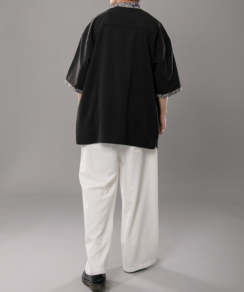 kutir（クティール）の「総柄クレリックトロミシャツ（シャツ/ブラウス・メンズ・ブラック/ダークグリーン・MEDIUM/LARGE）」の8枚目の写真