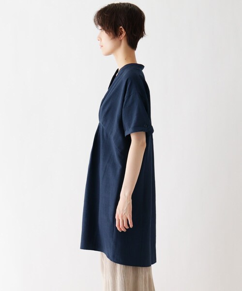 DRESKIP（ドレスキップ）の「◆スキッパーチュニックワンピース（チュニック・レディース・オフホワイト/ネイビー/グリーン系・04/03/02）」の5枚目の写真