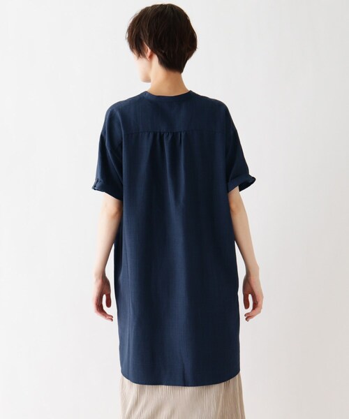 DRESKIP（ドレスキップ）の「◆スキッパーチュニックワンピース（チュニック・レディース・オフホワイト/ネイビー/グリーン系・04/03/02）」の6枚目の写真