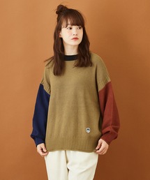 CUBE SUGAR（キューブシュガー）の「綿アクリル バルキーニット 鹿の子柄 クルーネック（ニット/セーター）」