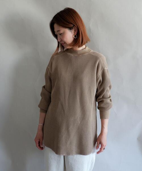 MANASTASH(マナスタッシュ)の「MANASTASH/マナスタッシュ W's HEAVY SNUG THERMAL MOCK NECK ウィメンズ ヘビースナッグサーマル モックネック(Tシャツ/カットソー・レディース・ナチュラル/ブラック/ベージュ/ブラウン・MEDIUM)」の10枚目の写真