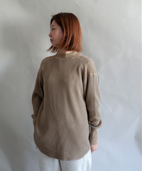 MANASTASH(マナスタッシュ)の「MANASTASH/マナスタッシュ W's HEAVY SNUG THERMAL MOCK NECK ウィメンズ ヘビースナッグサーマル モックネック(Tシャツ/カットソー・レディース・ナチュラル/ブラック/ベージュ/ブラウン・MEDIUM)」の1枚目の写真