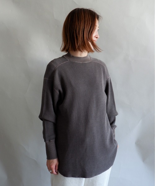MANASTASH(マナスタッシュ)の「MANASTASH/マナスタッシュ W's HEAVY SNUG THERMAL MOCK NECK ウィメンズ ヘビースナッグサーマル モックネック(Tシャツ/カットソー・レディース・ナチュラル/ブラック/ベージュ/ブラウン・MEDIUM)」の3枚目の写真