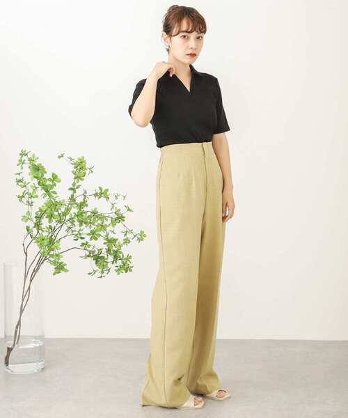 SENSE OF PLACE by URBAN RESEARCH（センスオブプレイスバイアーバンリサーチ）の「ポロカラーリブショートトップ（Tシャツ/カットソー・レディース・ライトブルー/ブラック/オフホワイト・ONE）」の10枚目の写真