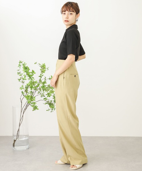 SENSE OF PLACE by URBAN RESEARCH（センスオブプレイスバイアーバンリサーチ）の「ポロカラーリブショートトップ（Tシャツ/カットソー・レディース・ライトブルー/ブラック/オフホワイト・ONE）」の12枚目の写真