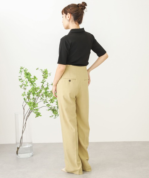 SENSE OF PLACE by URBAN RESEARCH（センスオブプレイスバイアーバンリサーチ）の「ポロカラーリブショートトップ（Tシャツ/カットソー・レディース・ライトブルー/ブラック/オフホワイト・ONE）」の13枚目の写真