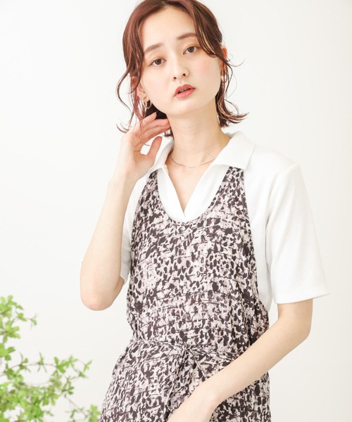 SENSE OF PLACE by URBAN RESEARCH（センスオブプレイスバイアーバンリサーチ）の「ポロカラーリブショートトップ（Tシャツ/カットソー・レディース・ライトブルー/ブラック/オフホワイト・ONE）」の15枚目の写真