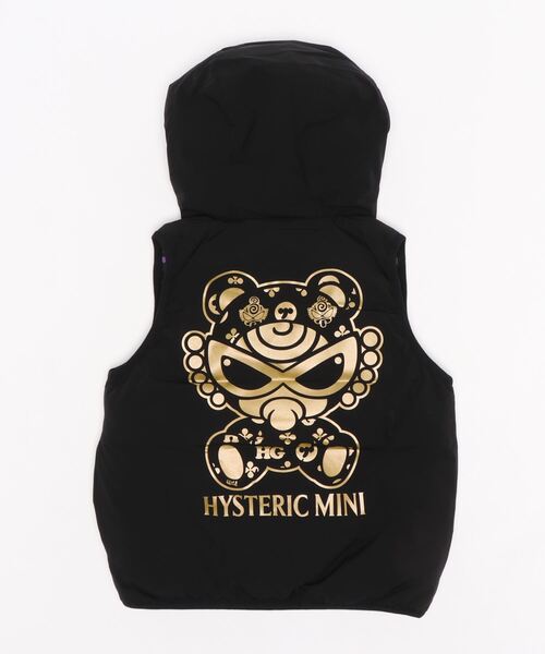 HYSTERIC MINI（ヒステリックミニ）の「TEDDY MINI MONOGRAM総柄中綿入りベスト（ベスト・キッズ・ブラック/ピンク/ブラウン・MEDIUM）」の4枚目の写真