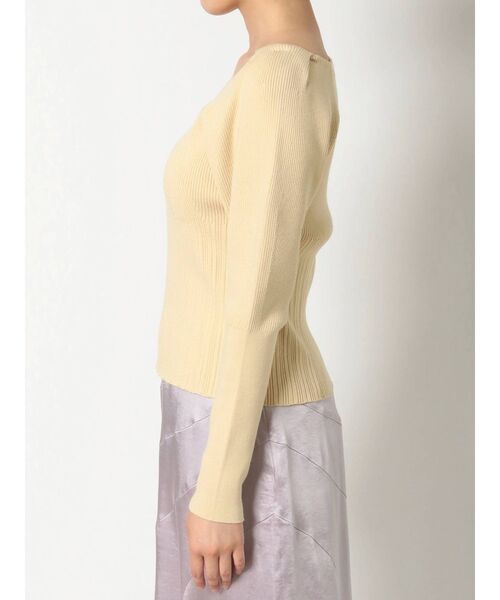 MERCURYDUO（マーキュリーデュオ）の「タックショルダーチェンジリブニット（ニット/セーター・レディース・オフホワイト/ブラック/イエロー/ラベンダー・FREE）」の14枚目の写真