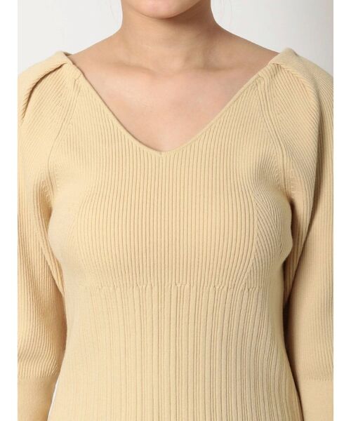 MERCURYDUO（マーキュリーデュオ）の「タックショルダーチェンジリブニット（ニット/セーター・レディース・オフホワイト/ブラック/イエロー/ラベンダー・FREE）」の16枚目の写真