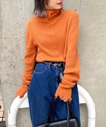 WHO'S WHO gallery | ダメージスライドリブニット(ニット/セーター)