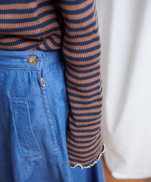 Lene（レネ）の「5oz デニム サーキュラースカート（スカート・レディース・ブルー/ネイビー・FREE）」の13枚目の写真