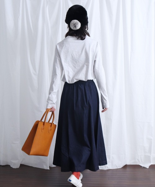 Lene（レネ）の「5oz デニム サーキュラースカート（スカート・レディース・ブルー/ネイビー・FREE）」の5枚目の写真