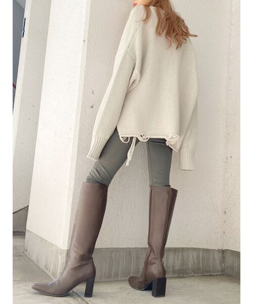 GYDA（ジェイダ）の「ダメージLOOSE ニット カーディガン（カーディガン/ボレロ・レディース・チャコールグレー/アイボリー・FREE）」の10枚目の写真