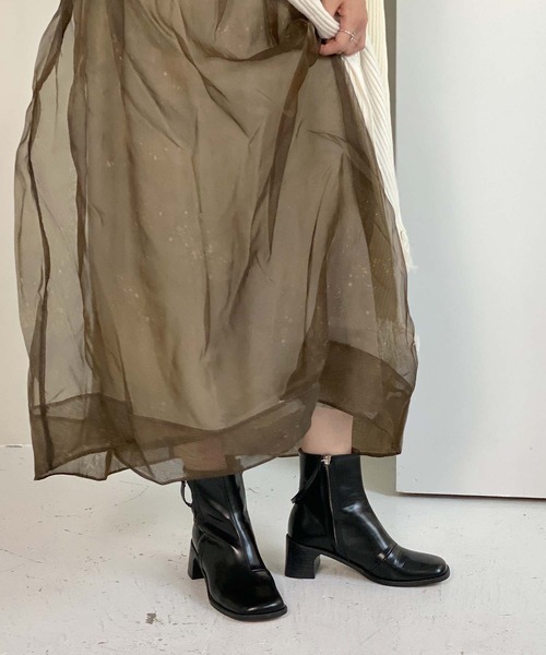 chuclla（チュクラ）の「W-zip square toe boots chs21a005（ブーツ・レディース・ブラック・37/40/36/39/38）」の3枚目の写真