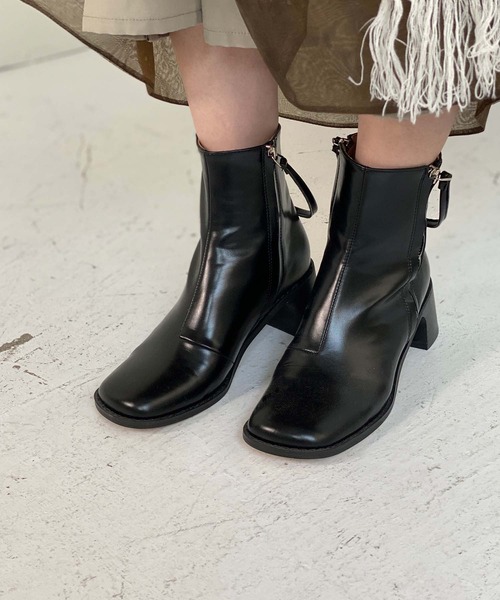chuclla（チュクラ）の「W-zip square toe boots chs21a005（ブーツ・レディース・ブラック・37/40/36/39/38）」の5枚目の写真