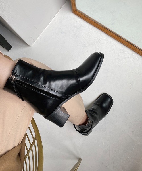 chuclla（チュクラ）の「W-zip square toe boots chs21a005（ブーツ・レディース・ブラック・37/40/36/39/38）」の7枚目の写真