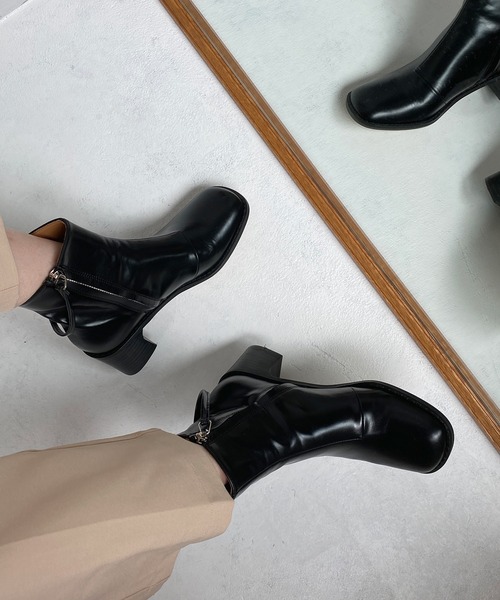chuclla（チュクラ）の「W-zip square toe boots chs21a005（ブーツ・レディース・ブラック・37/40/36/39/38）」の6枚目の写真