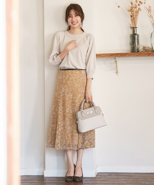 ANY SIS(エニィスィス)の「【洗える】フローラルシアージャガード スカート(スカート・レディース・黄土色系4/イエロー系4・1/2/3)」の12枚目の写真