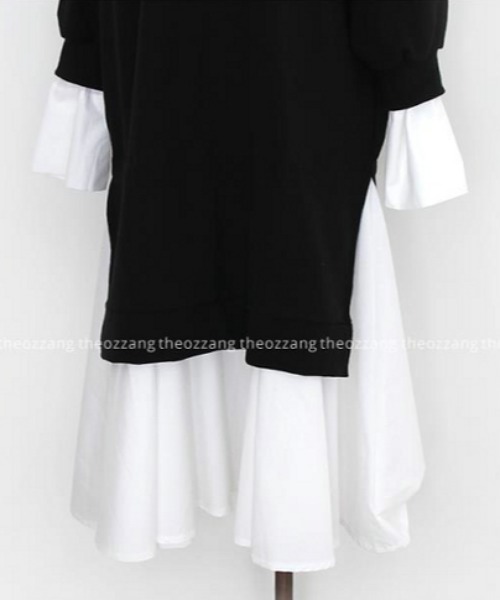 e&t(イーアンドティ)の「シャツレイヤードドッキングワンピース(ワンピース・レディース・ブラック・M/L/XL)」の10枚目の写真
