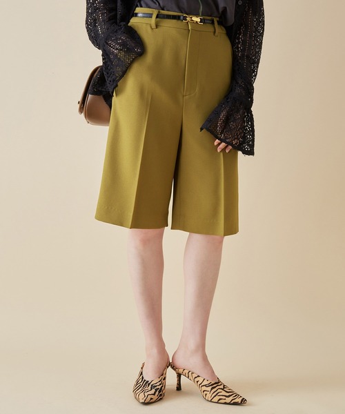 MADEMOISELLE ROPE'（マドモアゼル ロペ）の「<春まで使える>ツイルストレッチハーフパンツ（その他パンツ・レディース・チャコールグレー/ライトグリーン・36/38）」の10枚目の写真