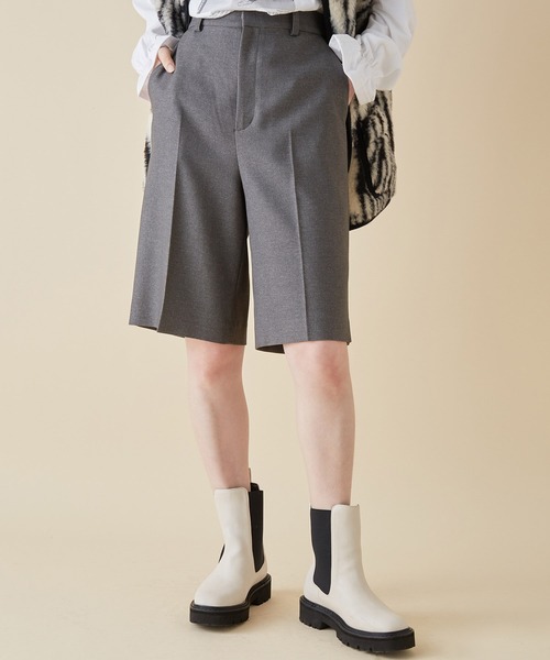 MADEMOISELLE ROPE'（マドモアゼル ロペ）の「<春まで使える>ツイルストレッチハーフパンツ（その他パンツ・レディース・チャコールグレー/ライトグリーン・36/38）」の20枚目の写真