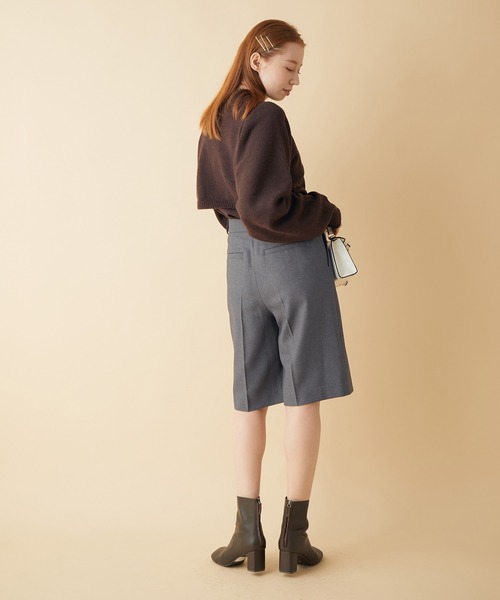 MADEMOISELLE ROPE'（マドモアゼル ロペ）の「<春まで使える>ツイルストレッチハーフパンツ（その他パンツ・レディース・チャコールグレー/ライトグリーン・36/38）」の18枚目の写真