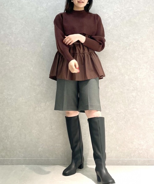 MADEMOISELLE ROPE'（マドモアゼル ロペ）の「<春まで使える>ツイルストレッチハーフパンツ（その他パンツ・レディース・チャコールグレー/ライトグリーン・36/38）」の21枚目の写真