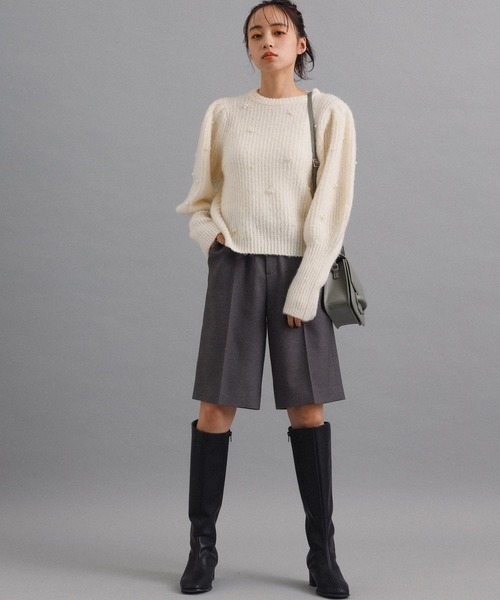 MADEMOISELLE ROPE'（マドモアゼル ロペ）の「<春まで使える>ツイルストレッチハーフパンツ（その他パンツ・レディース・チャコールグレー/ライトグリーン・36/38）」の22枚目の写真