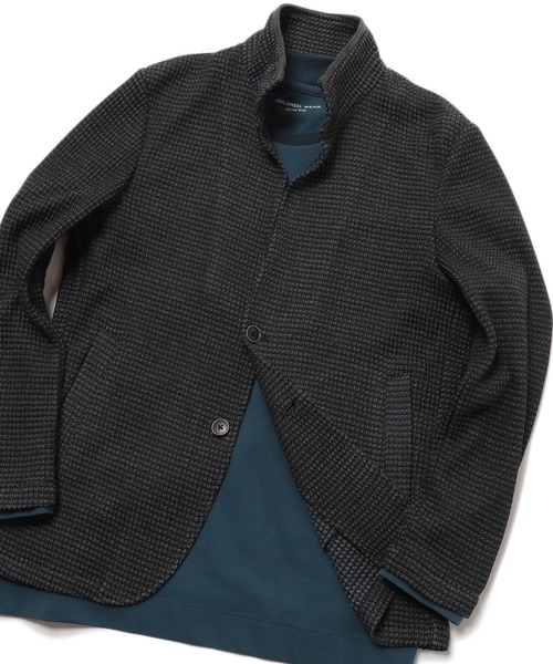 MEN'S BIGI（メンズビギ）の「裏目ワッフル スタンドジャケット（その他トップス・メンズ・ブラック/ネイビー・01/02/03/04）」の2枚目の写真