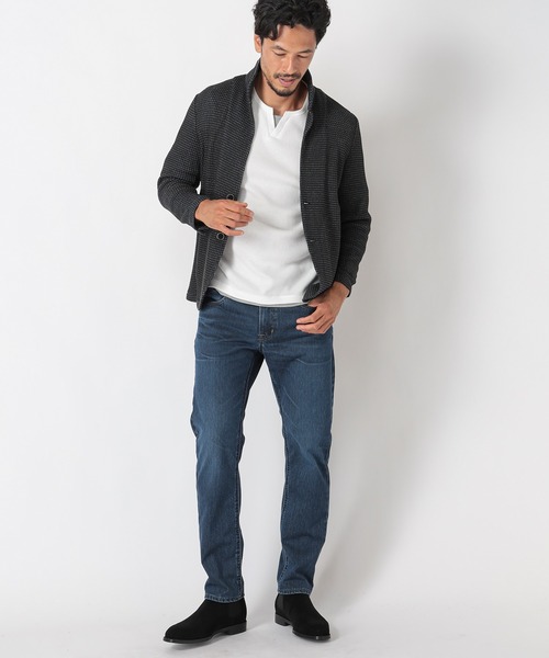 MEN'S BIGI（メンズビギ）の「裏目ワッフル スタンドジャケット（その他トップス・メンズ・ブラック/ネイビー・01/02/03/04）」の7枚目の写真