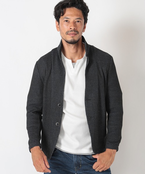 MEN'S BIGI（メンズビギ）の「裏目ワッフル スタンドジャケット（その他トップス・メンズ・ブラック/ネイビー・01/02/03/04）」の12枚目の写真