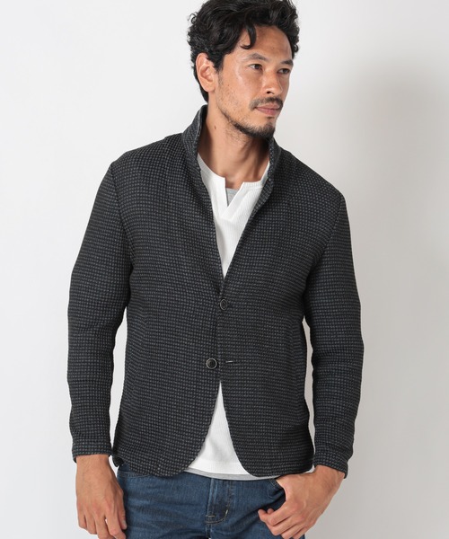 MEN'S BIGI（メンズビギ）の「裏目ワッフル スタンドジャケット（その他トップス・メンズ・ブラック/ネイビー・01/02/03/04）」の21枚目の写真