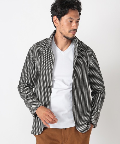MEN'S BIGI（メンズビギ）の「裏目ワッフル スタンドジャケット（その他トップス・メンズ・ブラック/ネイビー・01/02/03/04）」の5枚目の写真