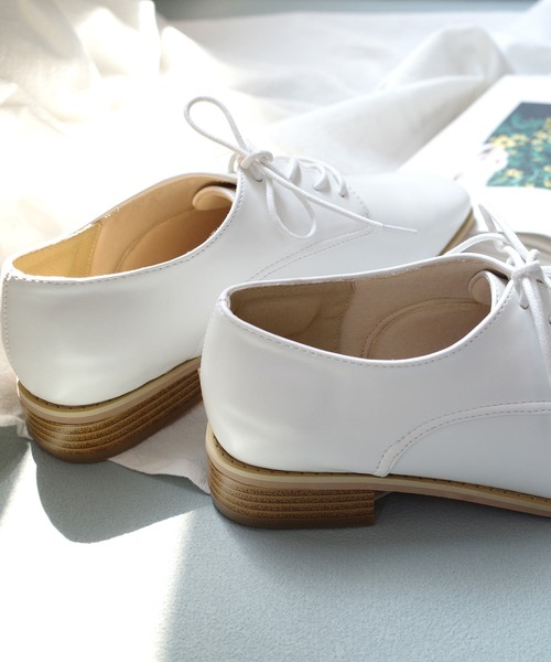 AmiAmi（アミアミ）の「スクエアトゥオックスフォードレースアップシューズ（ローファー・レディース・ブラック/ブラック系その他/ブラウン/ホワイト・L/LL/M/S）」の12枚目の写真