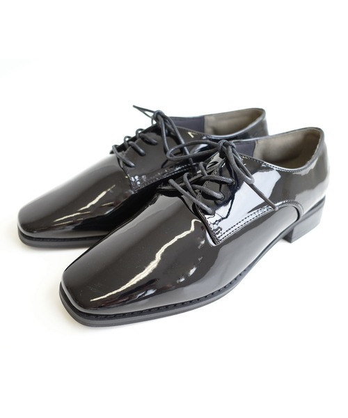 AmiAmi（アミアミ）の「スクエアトゥオックスフォードレースアップシューズ（ローファー・レディース・ブラック/ブラック系その他/ブラウン/ホワイト・L/LL/M/S）」の20枚目の写真