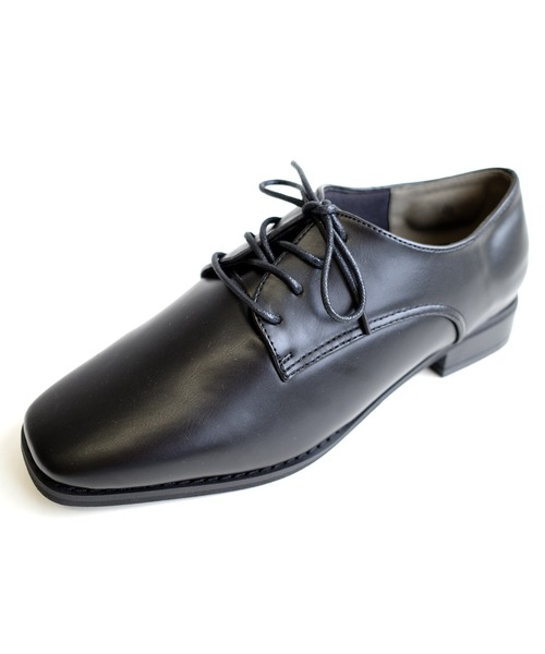 AmiAmi（アミアミ）の「スクエアトゥオックスフォードレースアップシューズ（ローファー・レディース・ブラック/ブラック系その他/ブラウン/ホワイト・L/LL/M/S）」の6枚目の写真