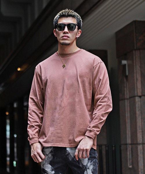 JOKER（ジョーカー）の「【JOKER】オーバーサイズビッグシルエット6色展開長袖Tシャツ/カラーリング無地BIGロンT ペールトーン長袖ビッグtシャツ メンズ 秋服（Tシャツ/カットソー・メンズ・オフホワイト/ブラック/ダークグリーン/ピンク/グレー系その他/ベージュ・M/L/XL）」の6枚目の写真