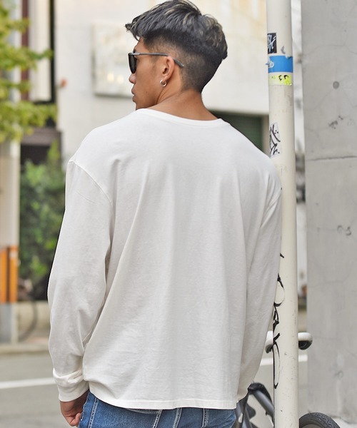 JOKER（ジョーカー）の「【JOKER】オーバーサイズビッグシルエット6色展開長袖Tシャツ/カラーリング無地BIGロンT ペールトーン長袖ビッグtシャツ メンズ 秋服（Tシャツ/カットソー・メンズ・オフホワイト/ブラック/ダークグリーン/ピンク/グレー系その他/ベージュ・M/L/XL）」の9枚目の写真