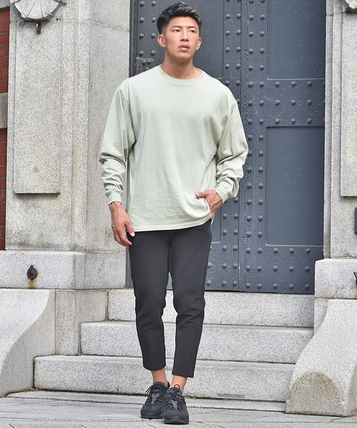 JOKER（ジョーカー）の「【JOKER】オーバーサイズビッグシルエット6色展開長袖Tシャツ/カラーリング無地BIGロンT ペールトーン長袖ビッグtシャツ メンズ 秋服（Tシャツ/カットソー・メンズ・オフホワイト/ブラック/ダークグリーン/ピンク/グレー系その他/ベージュ・M/L/XL）」の15枚目の写真